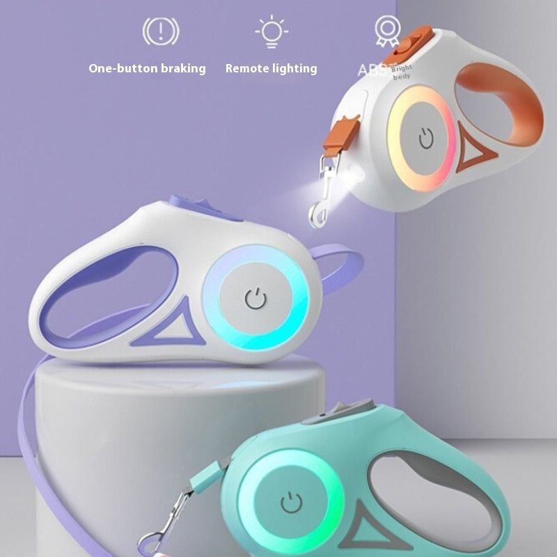 Safe Walks: Retractable Leash with Collar & Light