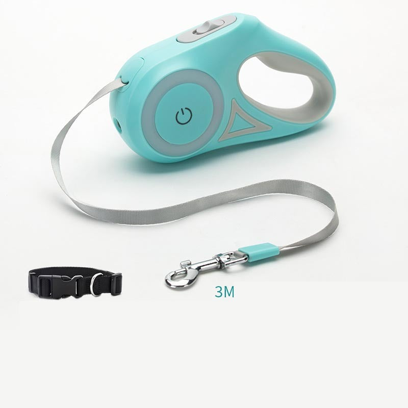 Safe Walks: Retractable Leash with Collar & Light