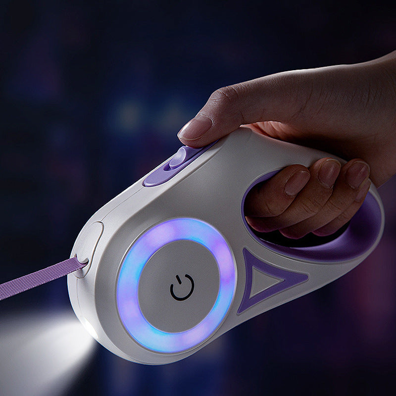 Safe Walks: Retractable Leash with Collar & Light