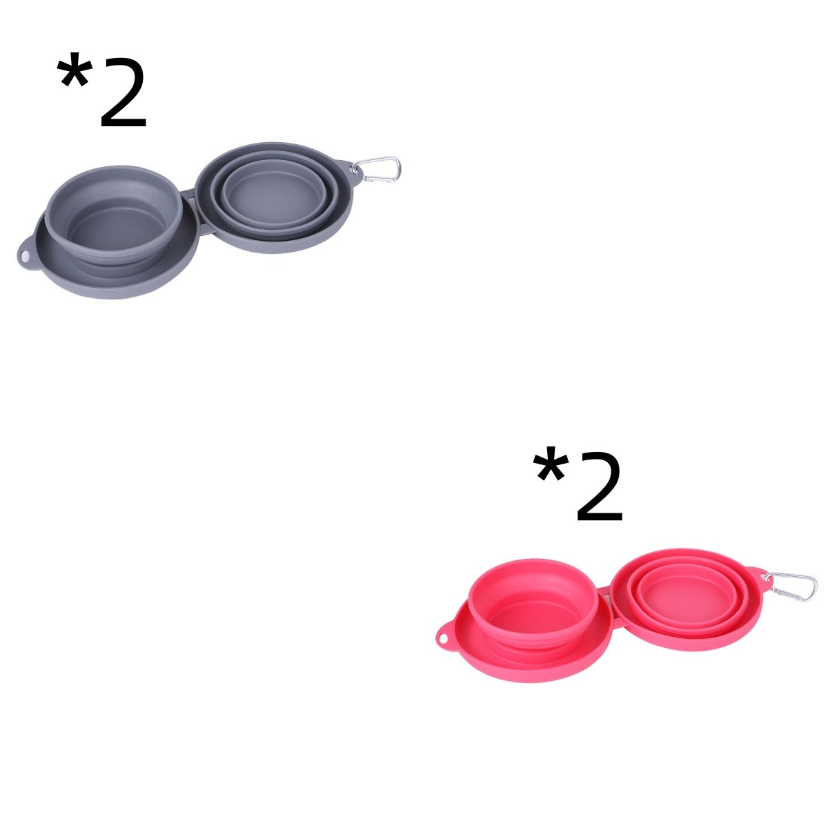 Easy-Fold Double Pet Bowls for Food & Water