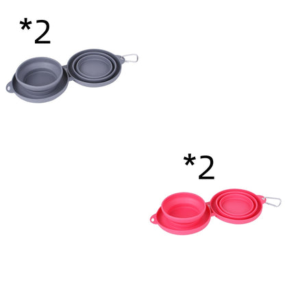 Easy-Fold Double Pet Bowls for Food & Water