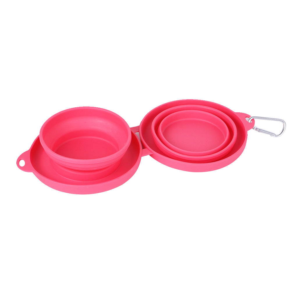 Easy-Fold Double Pet Bowls for Food & Water